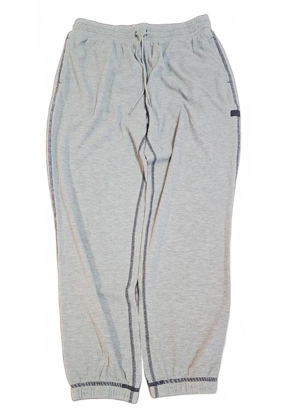 Fabletics Joggers Large Gray Go-To Waffle Knit Drawstring Pocket lounge pants